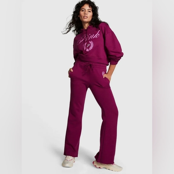 PINK Victoria's Secret High Waist Flared Ivy Fleece Sweatpants Women's Large EUC - Picture 16 of 16